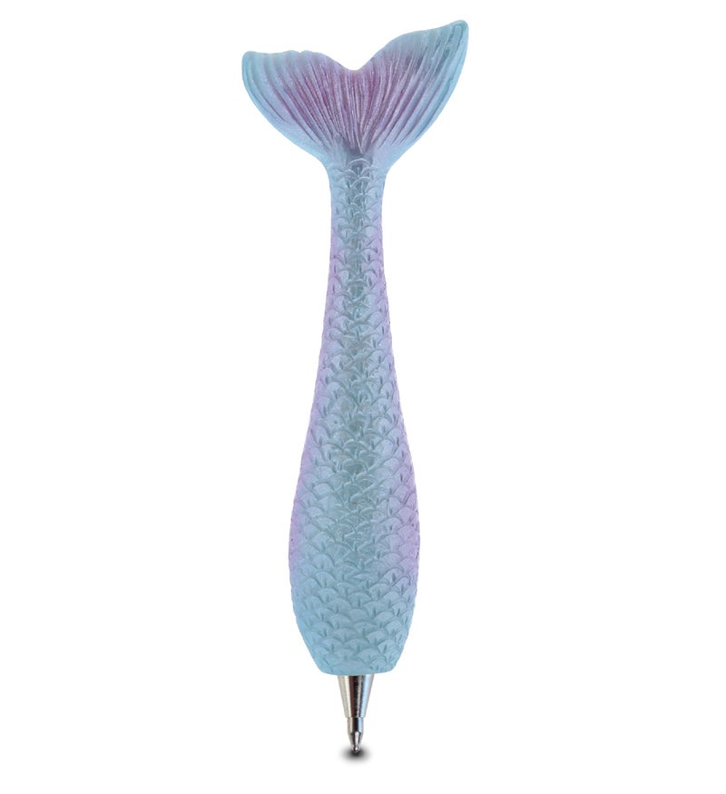 Planet Pens Sparkle Blue Mermaid Tail Novelty Pen - Unique Kids & Adult Ballpoint Pen, Colorful Sea Fairy Tale Animal Writing Pen For School & Office Desk Decor Accessories - Image 1